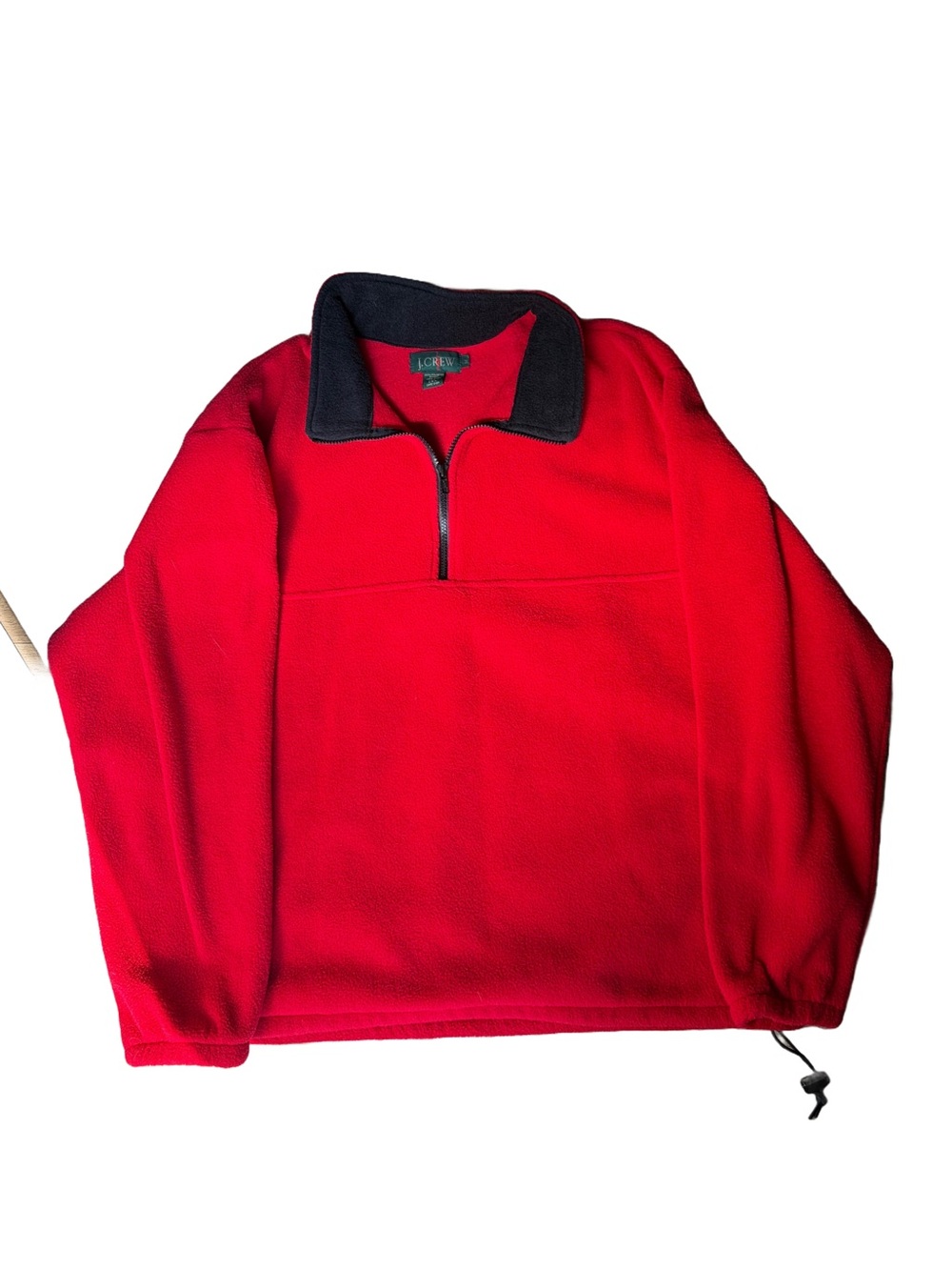 J. Crew Men’s Red Quarter-Zip Fleece with Black Collar